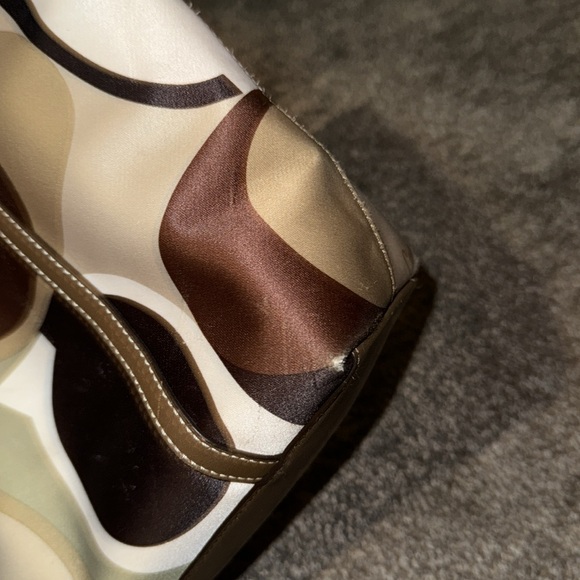 Coach Canvas Green Scarf Print Tote Bag - Picture 9 of 16